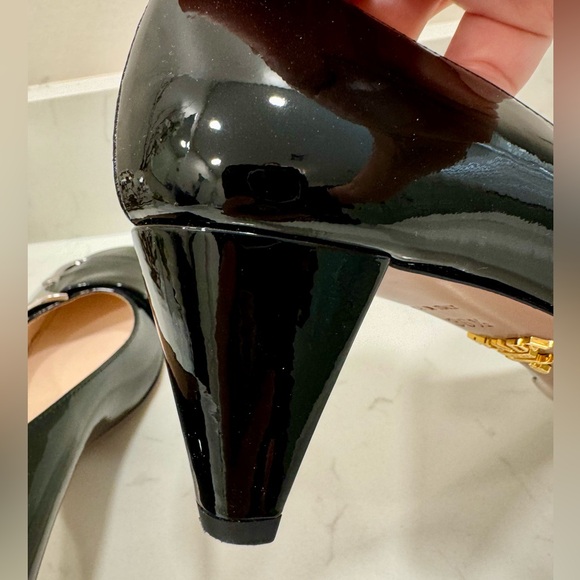 100% Authentic   PRADA MILANO BLACK PATENT GENUINE LEATHER HEELS  ! - Picture 10 of 10